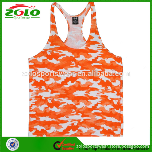 Best Selling Professional Men's Custom Design Camo Sublimated Gym Singlet